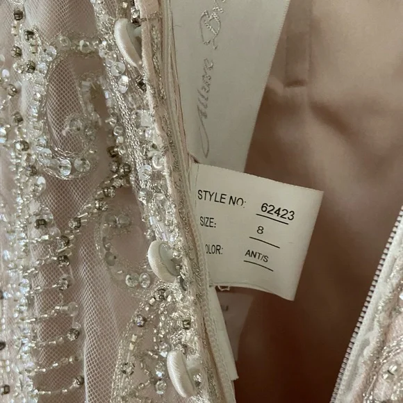 Allure bridal blush champagne wedding gown size 8 - Picture 4 of 14